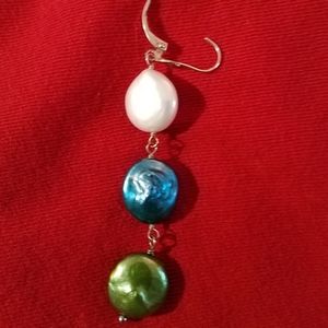 Freshwater coin pearl bracelets +earrings